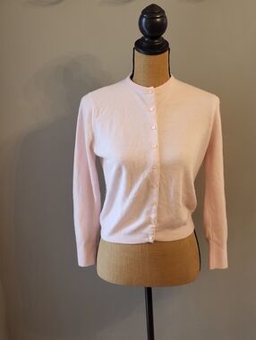 Empire Knitwear Vintage 60s Pale Pink Acrylic Cardigan Medium